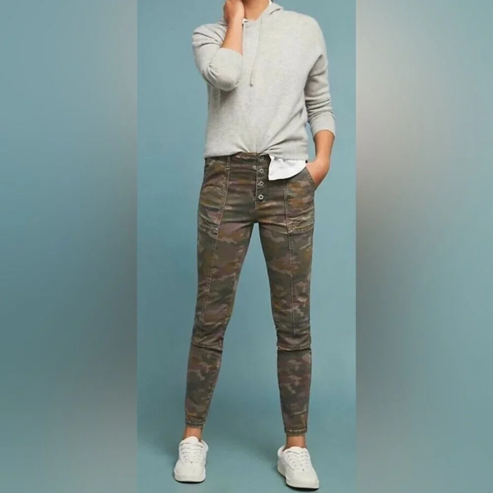 Anthropologie Slim Camo Button Fly Jefferson Utility Pants